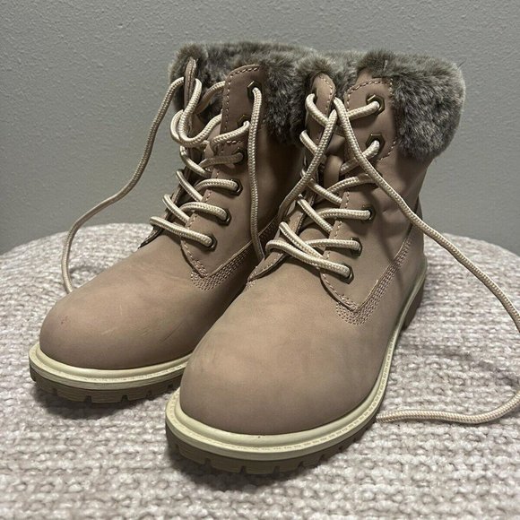 PORTLAND by Portland Boot Company Women's Faux Fur Trim Lace Up Boot - Size 7 - Picture 2 of 4